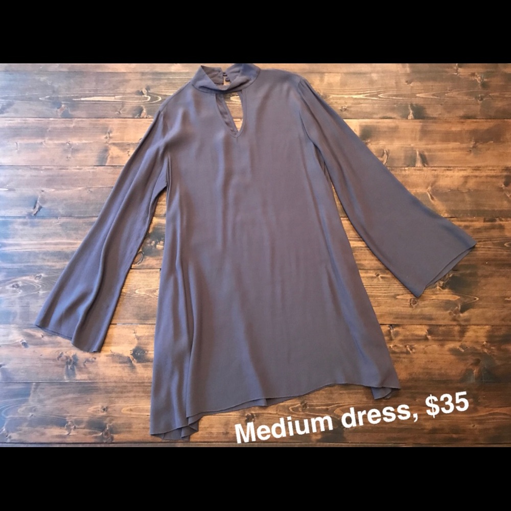 Gray long sleeve dress
